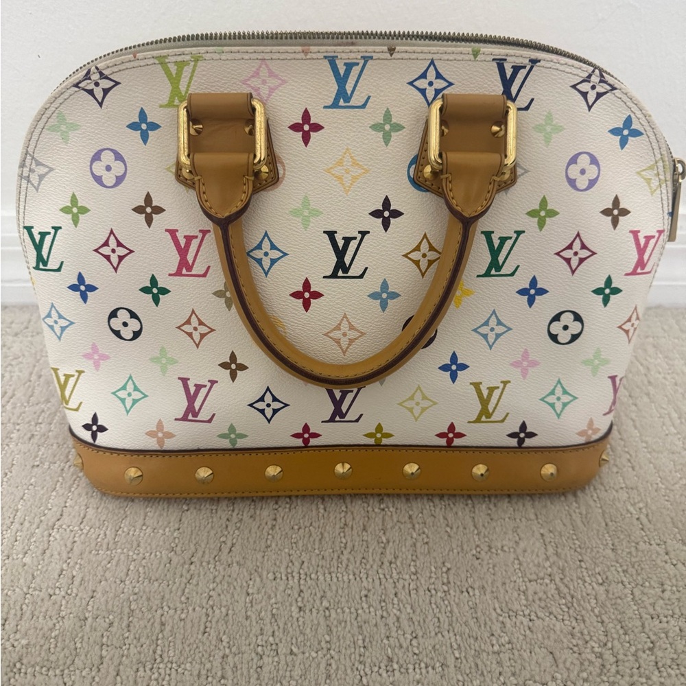 Louis Vuitton Authentic multicolor Monogram Alma in White